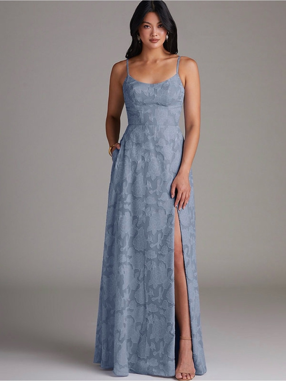 Azazie Moria Dusty Blue bridesmaid dress